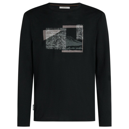 Koszulka męska Icebreaker Men Merino 150 Tech Lite LS Tee Peak Balance czarny Black