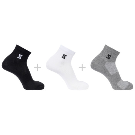 Skarpety Salomon Everyday Lite Quarter 3-Pack czarny/szary Black / White / Frost Gray