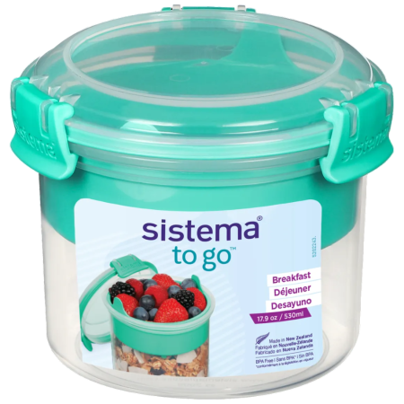 Pojemnik śniadaniowy Sistema To Go Dóza na snídani s miskou a lžičkou 530 ml zielony