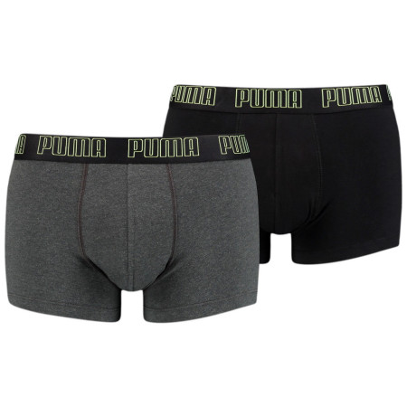 Męskie bokserki Puma Basic Trunk 2P 2021 zarys fluo yellow / grey