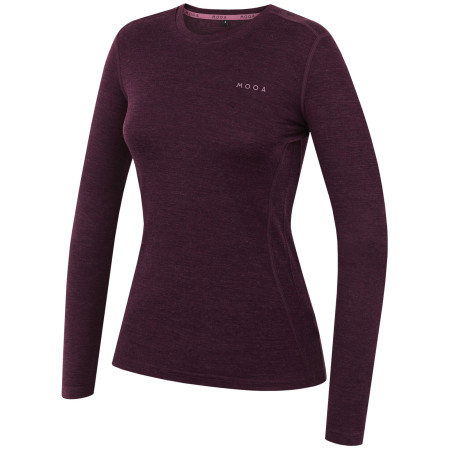 Koszulka damska MOOA MerinoSilk 160 long ciemnofioletowy dark purple melange