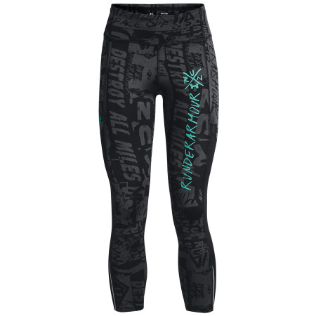 Damskie legginsy Under Armour Destroy All Miles Ankle Tight zarys Black / Black / Neptune