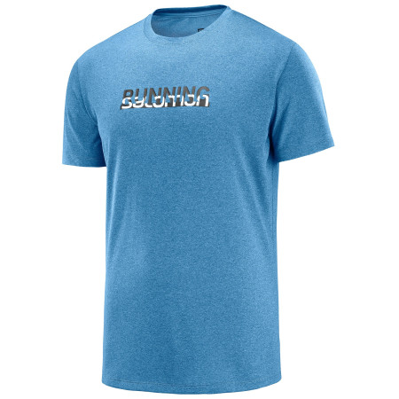 Koszulka męska Salomon Agile Graphic Tee M niebieski AlloyHeat