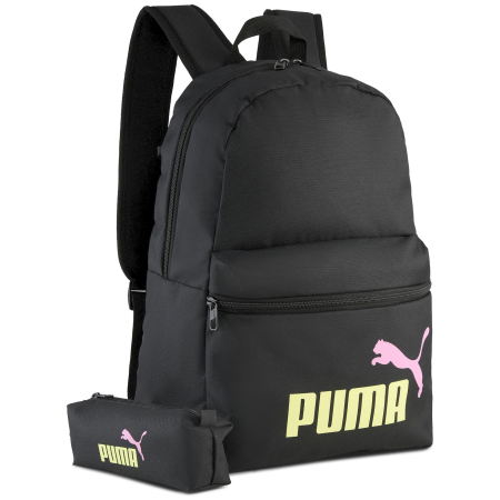 Miejski plecak Puma Phase Backpack Set czarny/żółty PUMA Black-Fizzy Light