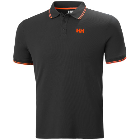Koszulka męska Helly Hansen Kos Polo czarny/czerwony 980 Ebony