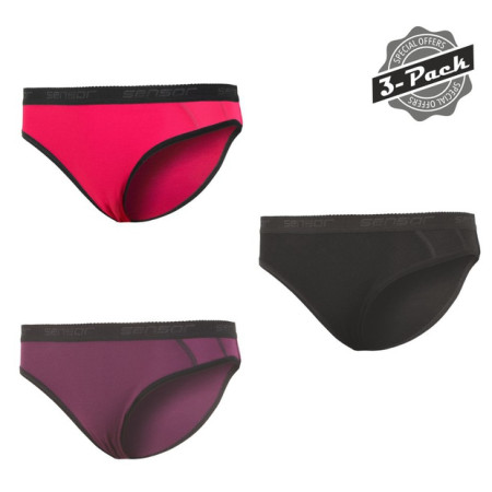 Majtki Sensor Double Face 3-pack czarny/różówy Magenta+Black+Purple