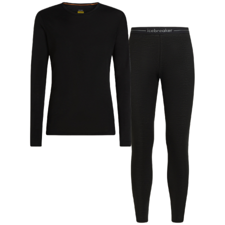 Zestaw męski Icebreaker M 175 Everyday LS Crewe and Leggings Set czarny Black