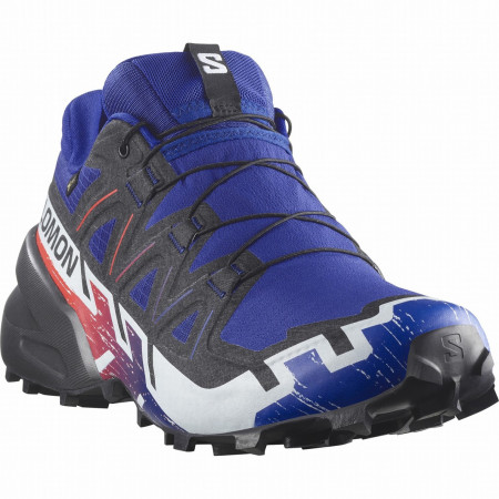 Buty męskie Salomon Speedcross 6 Gore-Tex Equipe niebieski/czerwony Surf The Web / Fiery Red / White