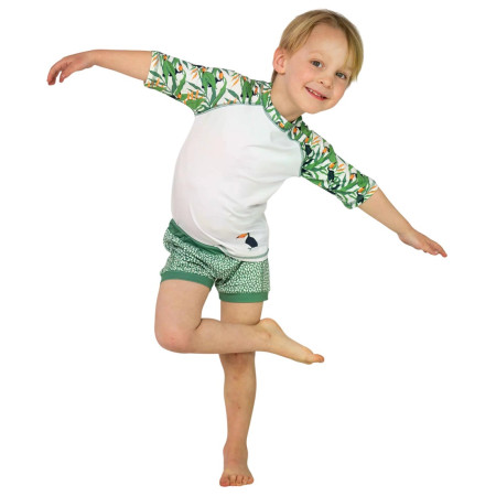 T-shirt dziecięcy DucKsday Toucan SS biały/zielony Toucan