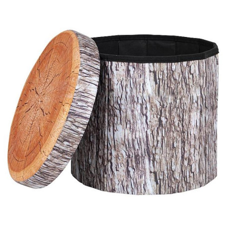 Siedzisko Bo-Camp Ottoman Round brązowy TreeTrunkBrown