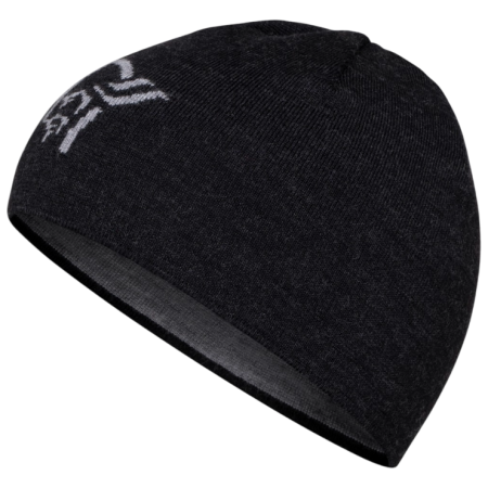 Czapka Norrona 29 light merinoUll logo Beanie czarny Caviar Melange