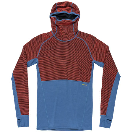 Męska bluza Devold Tuvegga Merino Hoodie Man niebieski/czerwony CAYENNE