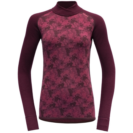 Bluza damska Devold Kvitegga Merino 230 C.Neck Wmn różowy/bordowy Beetroot
