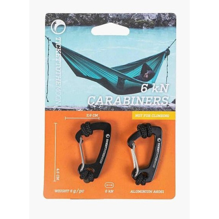 Zestaw 2 ultralekkich aluminiowych karabińczyków Ticket to the moon 600 kg