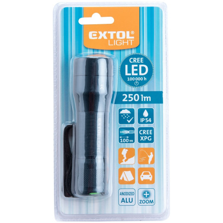 Latarka Extol Svítilna Zoom 250 lm