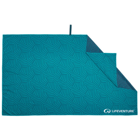Ręcznik szybkoschnący LifeVenture Printed SoftFibre Trek Towel turkusowy GeometricTeal