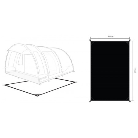 Mata ochronna Regatta Vanern 4 Footprnt czarny