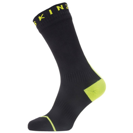 Wodoodporne skarpety SealSkinz WP All Weather Mid + Hyd czarny Black/NeonYellow
