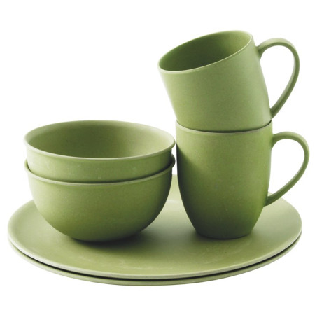 Zestaw naczyń Outwell Bamboo Dinner Set 2 persons zielony