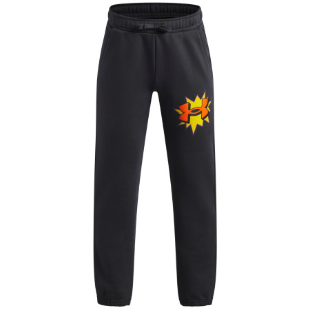 Spodnie dziecięce Under Armour UA B Rival FLC Graphics Jgr Anthracite szary Anthracite / / Outrageous Orange