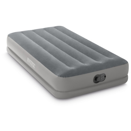 Dmuchany materac Intex Twin Dura-Beam Prestige Mid-Rise USB Pump zarys grey