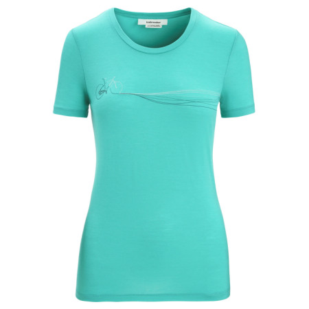 Damska koszulka Icebreaker Tech Lite II SS Tee Cadence Paths jasnozielony Fresh