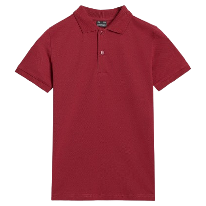 T-shirt dziecięcy 4F Polo Shirt M614 czerwony DARK RED