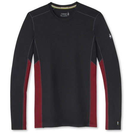 Męska koszulka Smartwool Merino Sport 150 Long Sleeve Crew czarny/czerwony TibetanRedHeatherBlack