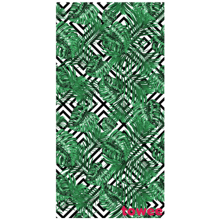 Ręcznik szybkoschnący Towee Monstera 80x160 cm biały/zielony Monster