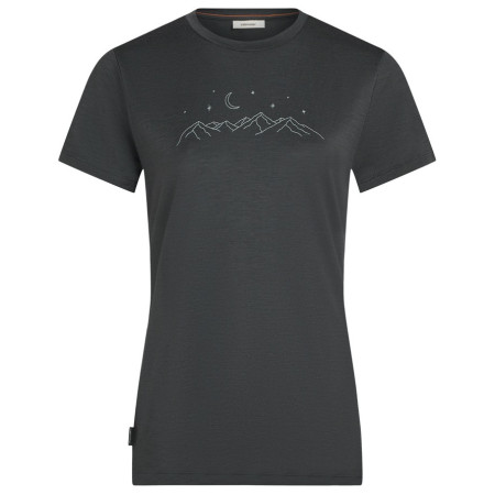 Koszulka damska Icebreaker Women Merino 150 Tech Lite SS Tee Sparkling Stars ciemnoszary Obsidian