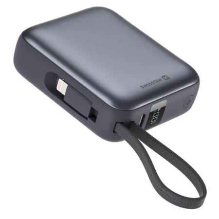 Powerbank Swissten 10000 mAh USB-C / Lightning czarny black