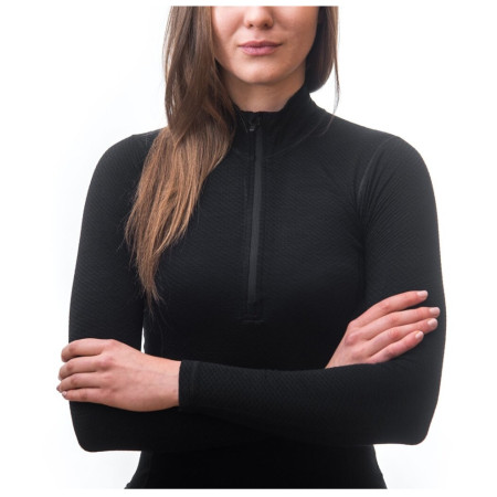 Damska koszulka Sensor Merino DF z zamkiem