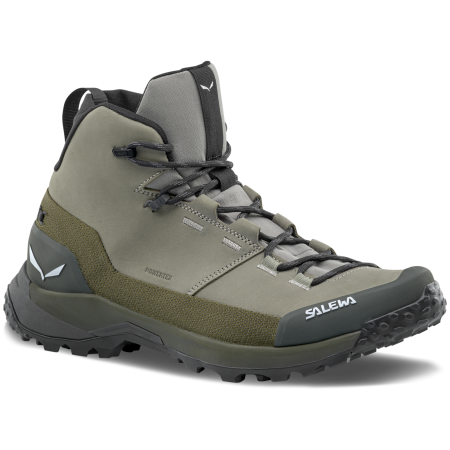 Męskie buty turystyczne Salewa Puez Leather Mid Ptx M khaki Shadow/Dark Olive
