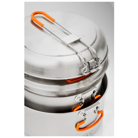 Zestaw naczyń GSI Outdoors Glacier Stainless Base Camper Medium