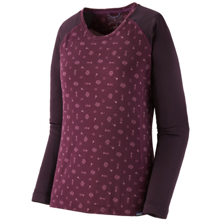 Damska koszulka Patagonia Cap Midweight Crew fioletowy Fire Floral: Night Plum
