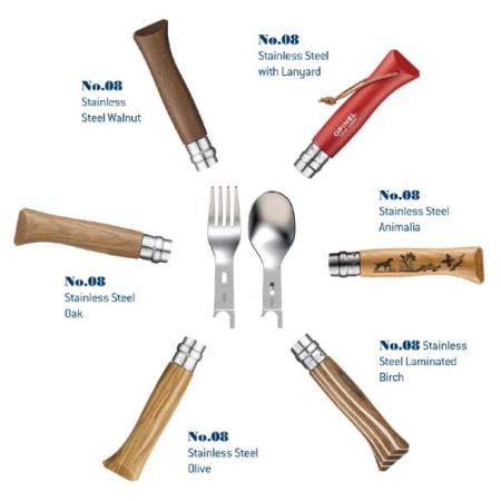 Sztućce Opinel Picnic Plus z widelcem/łyżką/serwetką