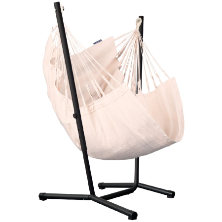 Fotel wiszący ze stelażem La Siesta Fiji set Organic Comfort beżowy Latte