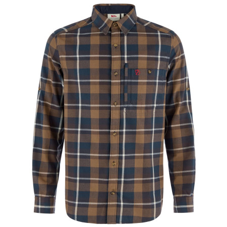 Koszula męska Fjällräven Fjällglim Regular Shirt M brązowy Wood Brown-Black Oak