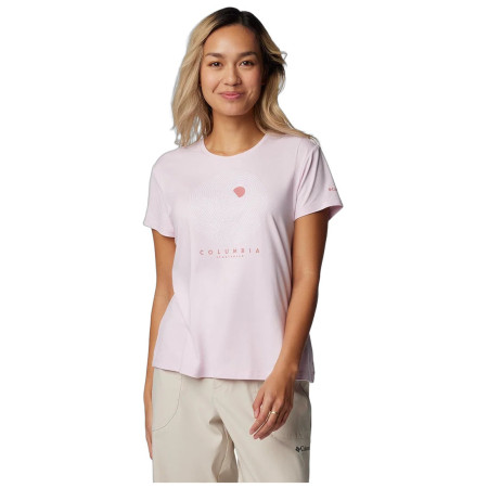 Koszulka damska Columbia Sloan Ridge Graphic Short Sleeve Tee różowy Pink Dawn Heather