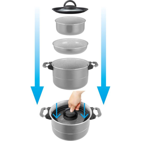 Zestaw naczyń Brunner Fusion 7+1 Ø 22 cm