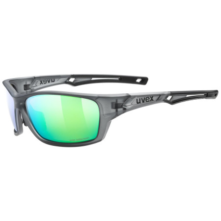 Okulary przeciwsłoneczne Uvex Sportstyle 232 P szary/zielony Smoke Mat / Polavision Mirror Green Cat