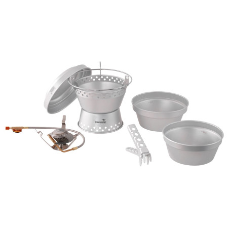 Zestaw naczyń kuchennych i palników Easy Camp Storm Cooker & Stove set srebrny Silver