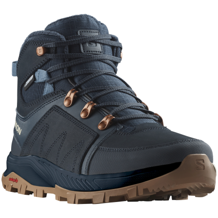 Buty zimowe damskie Salomon Outchill Thinsulate Climasalomon niebieski Carbon / Carbon / Bering Sea