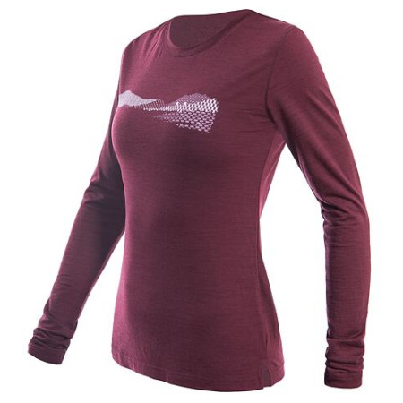 Koszulka damska Sensor Merino Air Pt Hills dł. rękaw ciemnoczerwony Port Red