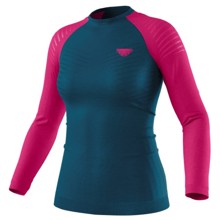 Damska koszulka Dynafit Tour Light Merino W L/S Tee niebieski/różowy Flamingo/