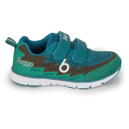 Buty na rzep dziecięce Bugga Hone Blue niebieski/zielony modrá/hnědá/zelená
