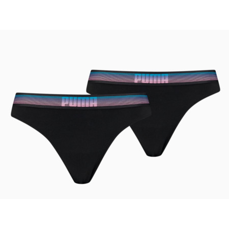 Majtki damskie Puma Luminous String 2P czarny black combo