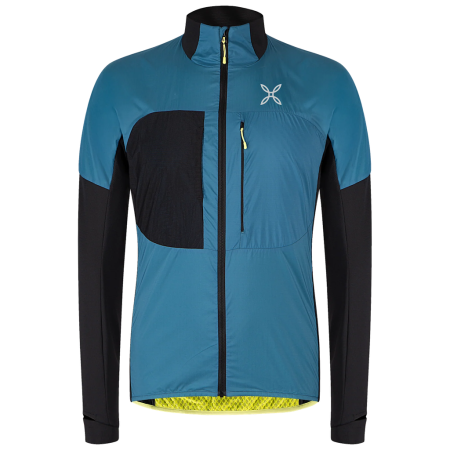 Bluza męska Montura Traccia Octa Maglia czarny/turkusowy SteelBlue/SunnyLime