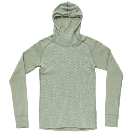 Damska koszulka Devold Kvitegga Merino 230 Hoodie Wmn jasnozielony RAW WHITE