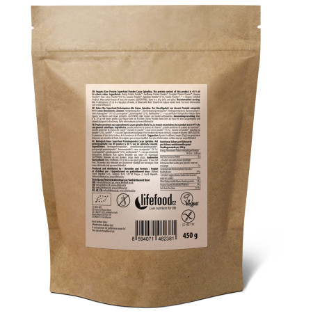 Proteiny w proszku Lifefood PROTEIN BIO RAW kakaowy 450g